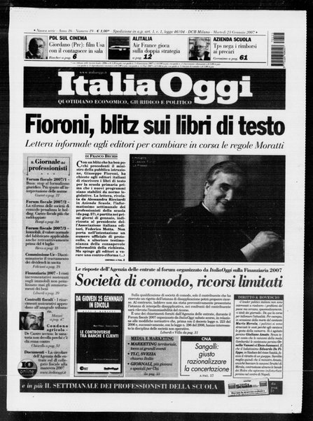 Italia oggi : quotidiano di economia finanza e politica